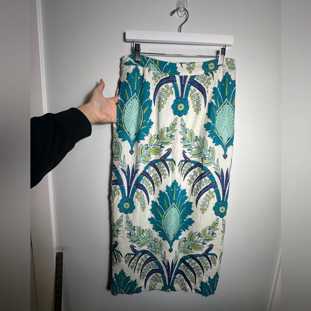 Sundance Linen Paisley Cottagecore Midi Skirt Size 10 - Picture 9 of 14